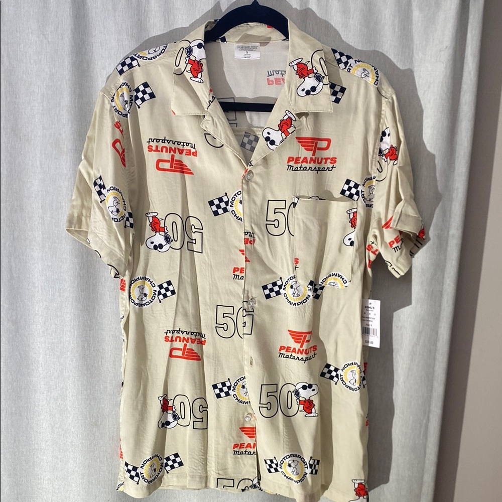 Peanuts Beige Racing Graphic Shirt